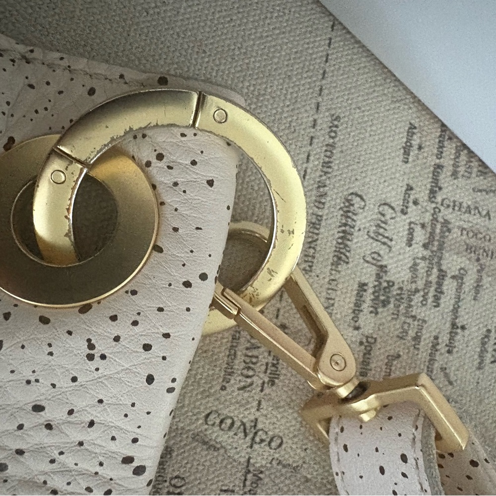 Hammitt Speckled Cream Leather Crossbody with Gold Hardware - Picture 8 of 16